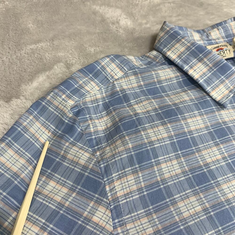 NWT Faherty Button Up Shirt Mens Large Cloud Summer Linen Blend Light Blue Plaid - Picture 7 of 14